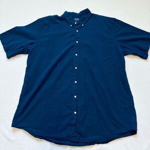 Polo Ralph Lauren Shirt Mens 2XLT Tall Blue Seersucker Button Down Short Sleeve